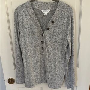 Market & Spruce Gray V-Neck Sweater